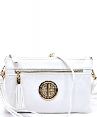 Fashion Logo Clutch Cross Body Bag WU021L WHITE